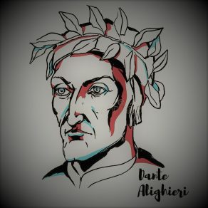 Dante ritratto con sfondo